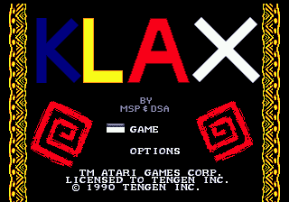 Klax — Title screen