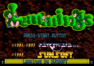 Lemmings — Title screen