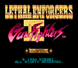 Lethal Enforcers II : Gun Fighters — Title screen