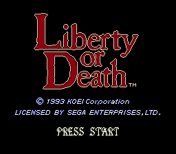 Liberty or Death — Title screen