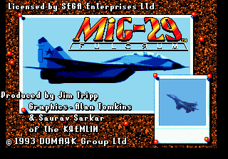 MIG-29 Fighter Pilot — Title screen