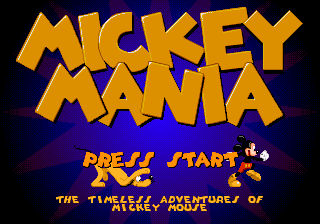 Mickey Mania : The Timeless Adventures of Mickey Mouse — Title screen