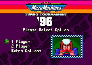 Micro Machines : Turbo Tournament 96 — Title screen
