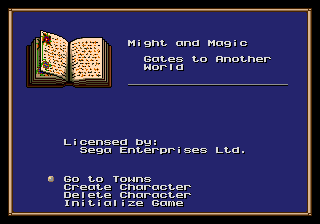 Might and Magic : Gates to Another World — Title screen