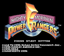 Mighty Morphin Power Rangers — Title screen