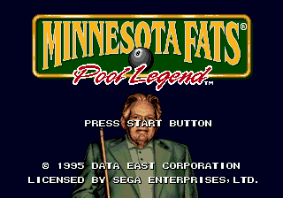 Minnesota Fats : Pool Legend — Title screen