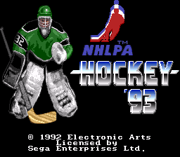 NHLPA Hockey 93 — Title screen