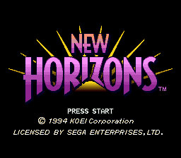 New Horizons — Title screen