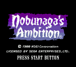 Nobunaga's Ambition — Title screen