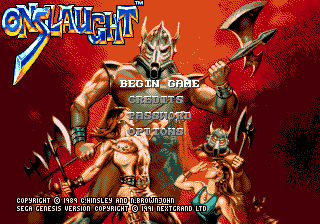 Onslaught (Homebrew) — Title screen