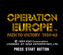Operation Europe : Path to Victory 1939-45 — Title screen