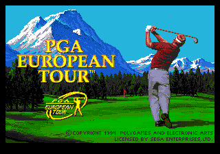 PGA European Tour — Title screen