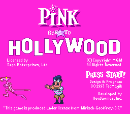 Pink Goes to Hollywood — Title screen