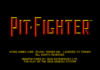 Pit-Fighter — Title screen