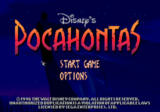Pocahontas — Title screen
