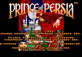 Prince of Persia — Title screen