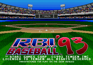 R.B.I. Baseball '93 — Title screen