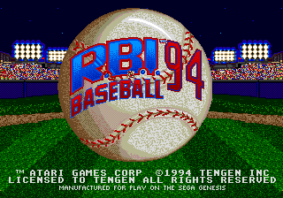 R.B.I. Baseball '94 — Title screen