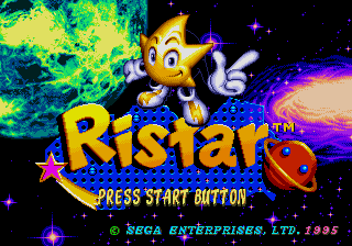 Ristar — Title screen