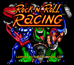 Rock n' Roll Racing — Title screen