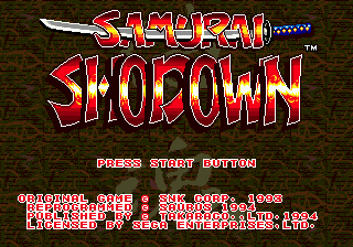 Samurai Shodown — Title screen