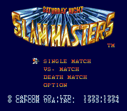 Saturday Night Slammasters — Title screen