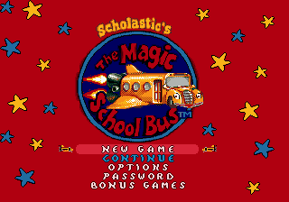 Scholastic's The Magic School Bus : Space Exploration Game — Title screen