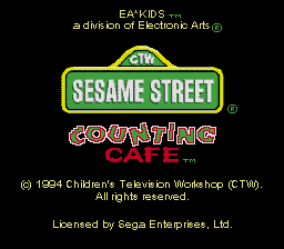 Sesame Street Counting Cafe — Title screen