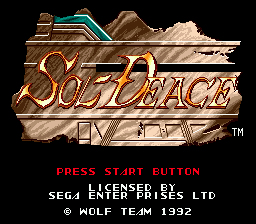 Sol-Deace — Title screen