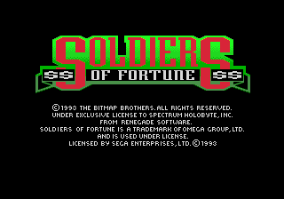 Soldiers of Fortune — Title screen