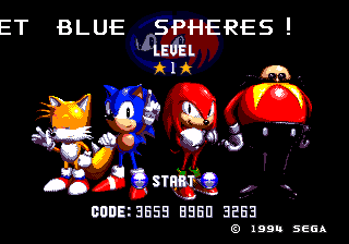 Sonic & Knuckles + Sonic the Hedgehog : Blue Sphere — Title screen