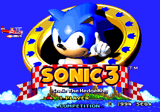 Sonic The Hedgehog 3 — Title screen