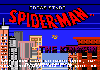 Spider-Man Vs. The Kingpin — Title screen