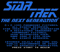 Star Trek, The Next Generation : Echoes from the Past — Title screen
