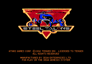 Steel Talons — Title screen