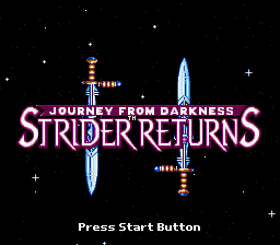 Strider Returns : Journey from Darkness — Title screen