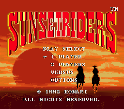 Sunset Riders — Title screen