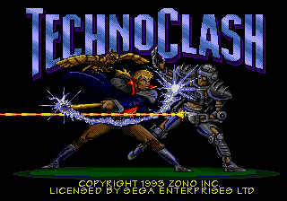 TechnoClash — Title screen