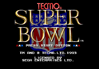 Tecmo Super Bowl — Title screen