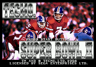 Tecmo Super Bowl II : Special Edition — Title screen