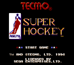 Tecmo Super Hockey — Title screen