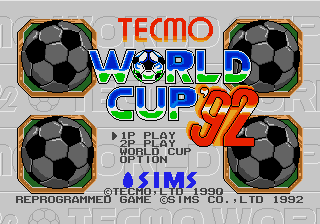 Tecmo World Cup — Title screen