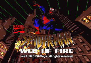 The Amazing Spider-Man : Web of Fire — Title screen