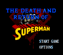 The Death and Return of Superman — Title screen