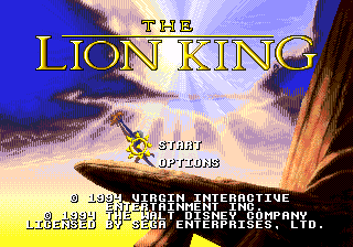 The Lion King — Title screen