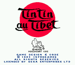 Tintin in Tibet — Title screen