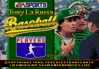 Tony La Russa Baseball — Title screen
