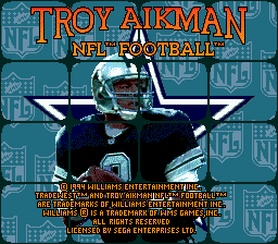 Troy Aikman NFL Football — Title screen