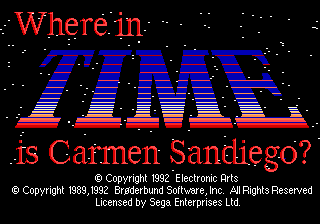 Where in Time is Carmen Sandiego? — Title screen