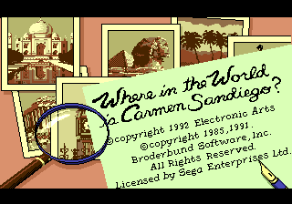 Where in the World is Carmen Sandiego? — Title screen